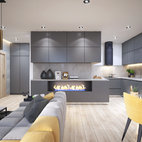 Moderná kuchyňa s obývačkou