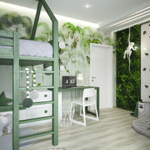 Detská izba so zelenou stenou návrh interiéru