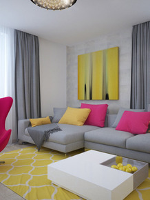 farebná obývačka návrh interiéru