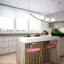 Návrh interiéru modernej kuchyne v byte