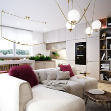 Návrh interiéru modernej obývačky v byte